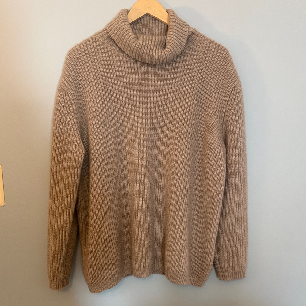 Jenni Kayne Cashmere Tan Turtleneck Sweater